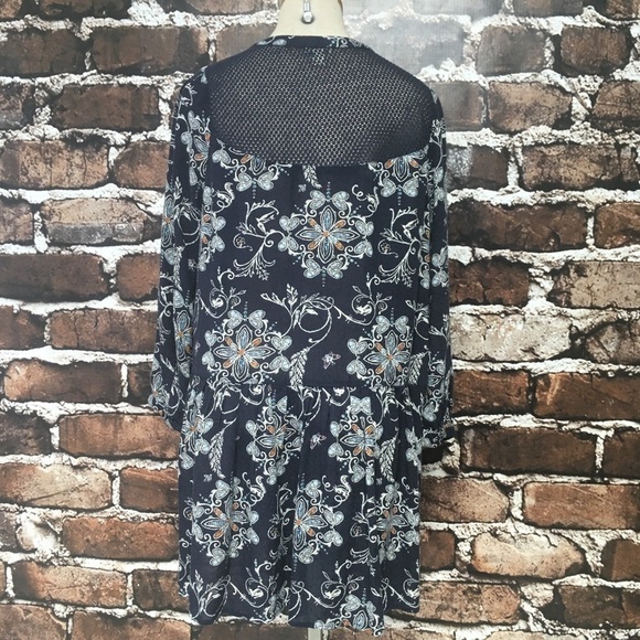 Hinge Dress Boho Floral Butterfly Blue Small - Picture 13 of 13